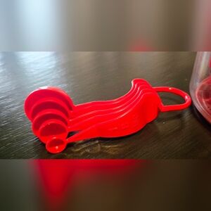Vintage Red Tupperware Measuring Spoon Set